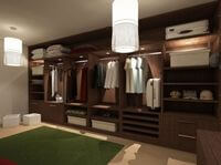 Классическая гардеробная комната из массива с подсветкой Семей